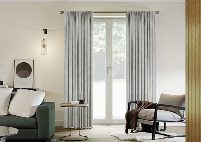 Chenille (Blackout) Pencil Pleat, Stone - Ready Made Curtains - Image 3